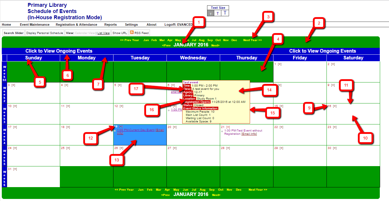 Calendar Display Properties Map