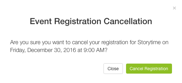 Event cancellation confirmation prompt